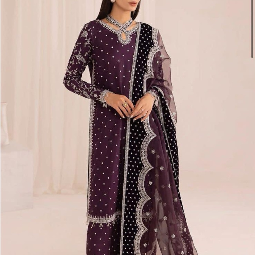 Elegant Purple Embellished Dress